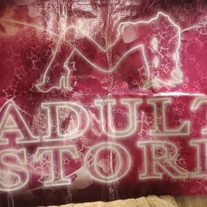 Vinyl Adult Toy Store Sign Pink & White Home Bar Den Decor Pre-owned